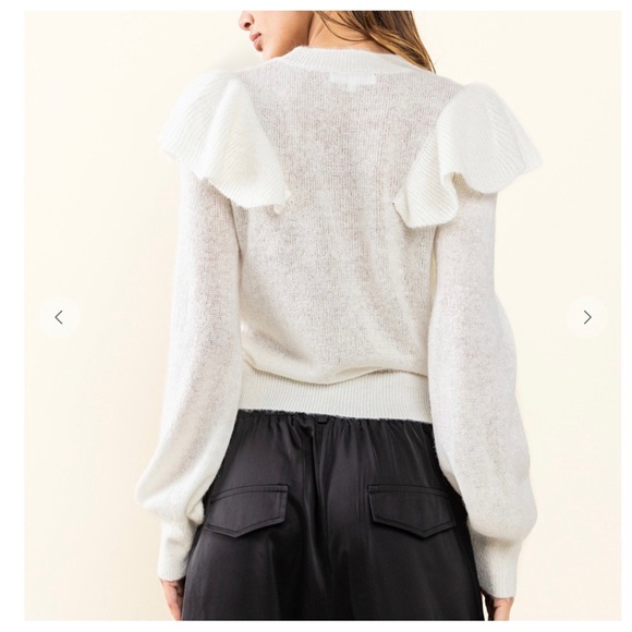 30 Boho Soft Knit Ruffle Sweater Top - Picture 3 of 4